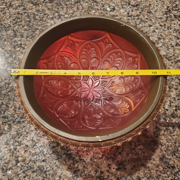 Artisian Deco Bowl with (3) Embossed Orb Balls - Set - Picture 4 of 11